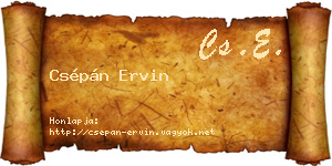Csépán Ervin névjegykártya