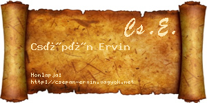 Csépán Ervin névjegykártya
