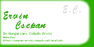 ervin csepan business card